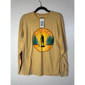 Unsalted Coast Yellow Long Sleeve Graphic Tee Size Medium 100% Cotton basics